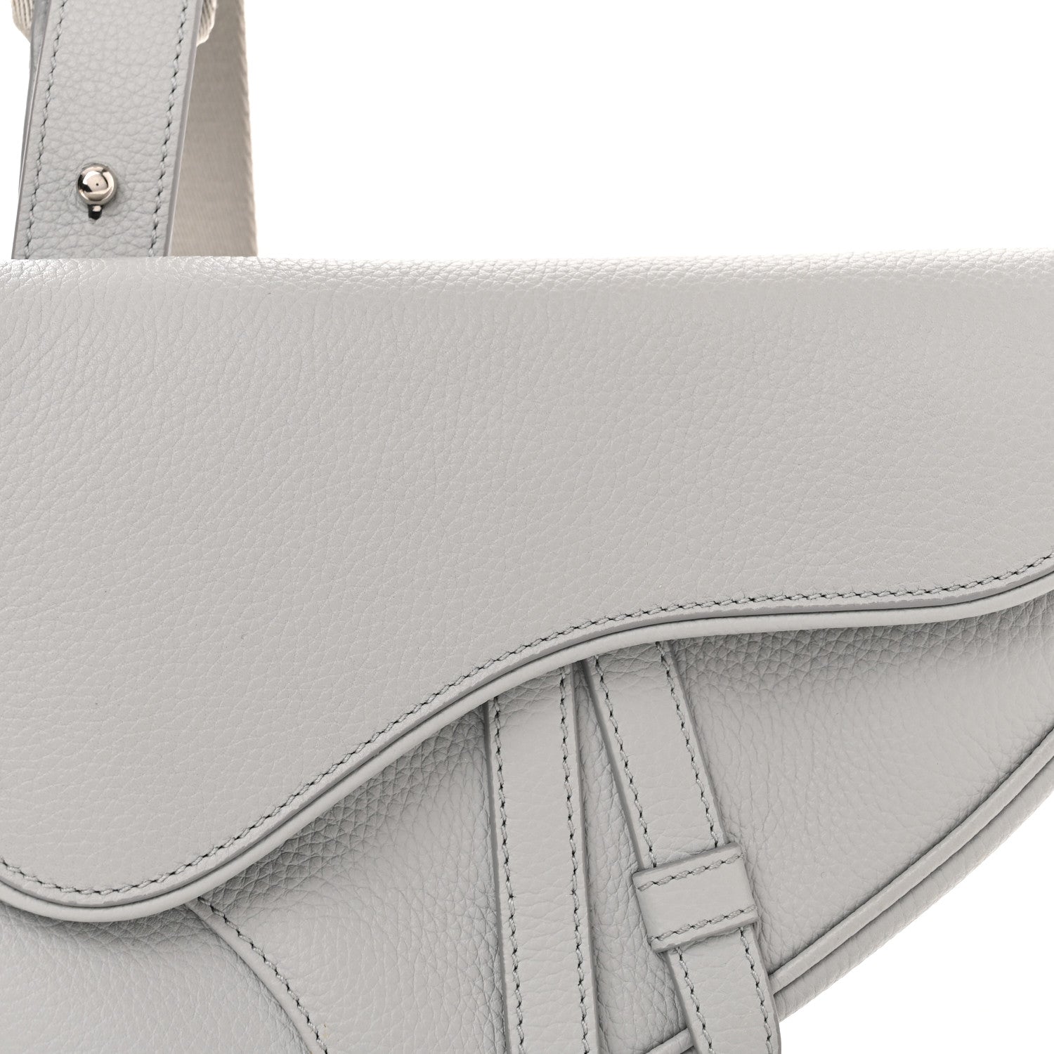 Christian Dior Grained Calfskin Mens Mini Saddle Bag Gray 8 of 12