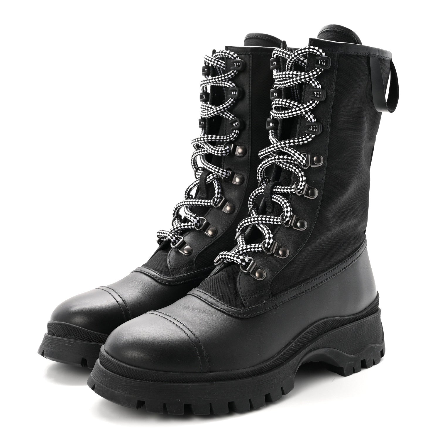 Prada Vitello Montana Neoprene Combat Boots 36 Black 4 of 10