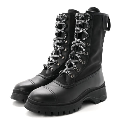 Prada Vitello Montana Neoprene Combat Boots 36 Black 4 of 10