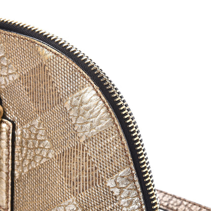 Burberry Metallic Heritage Grain Check Embossed Small Orchard Bowling Bag Gold 13 of 21
