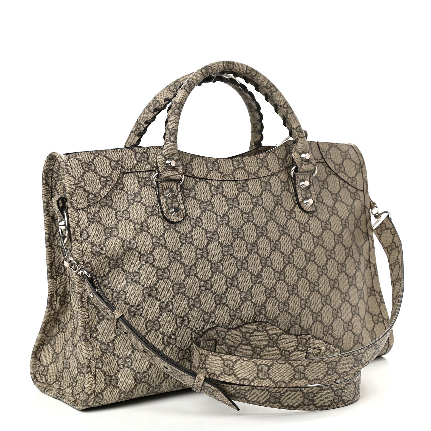 X GUCCI GG Supreme Monogram Neo Classic Silver Hardware City Beige Ebony