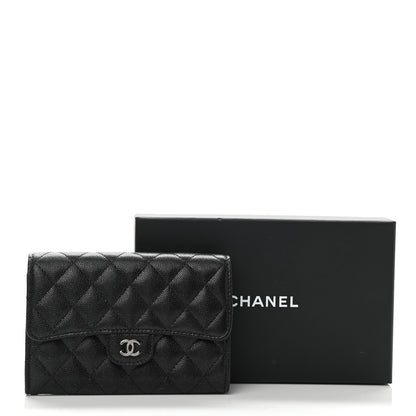 Chanel Iridescent Caviar Quilted Medium Flap Wallet Black 9 of 9