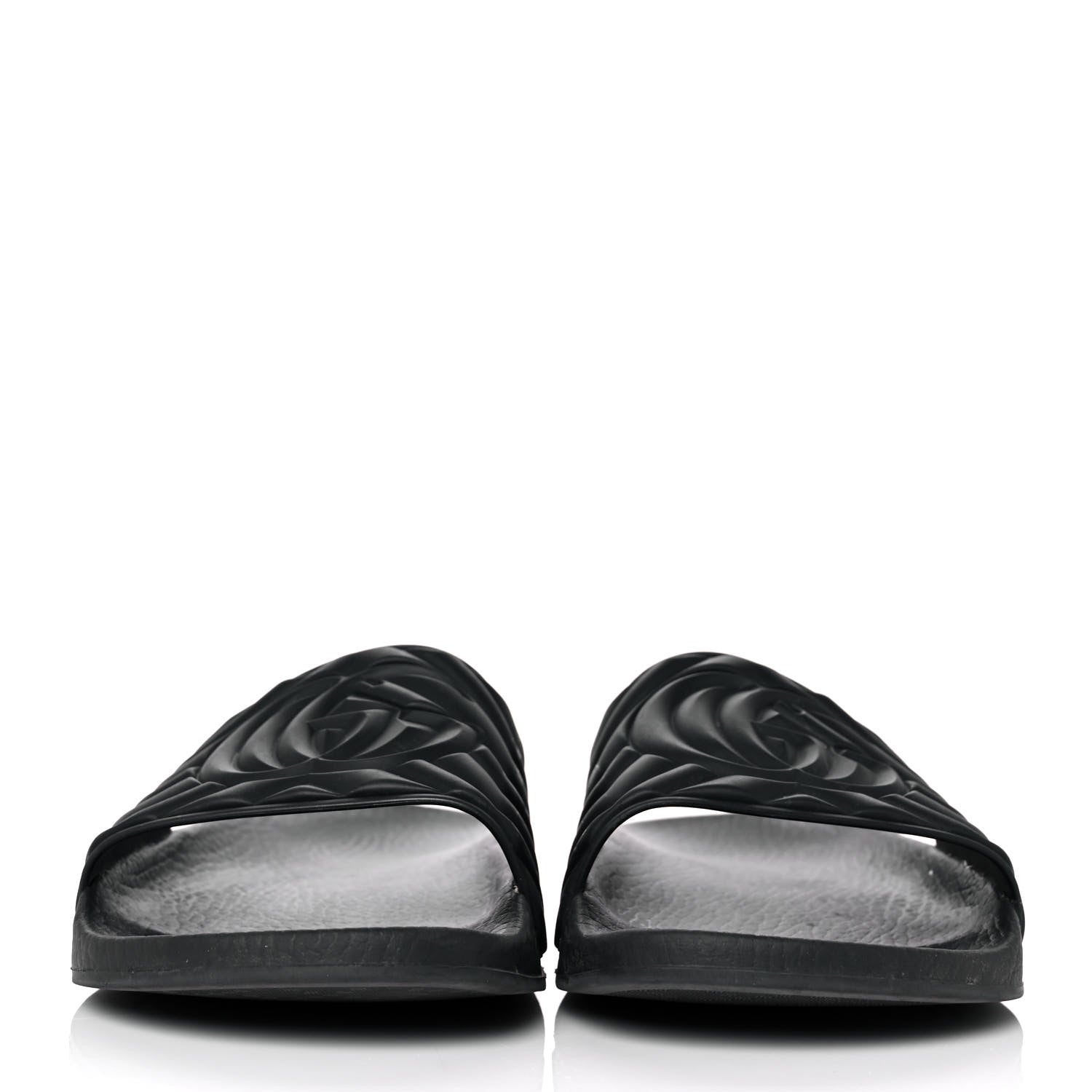 Gucci Rubber Matelasse Womens Slide Sandals 41 Black 2 of 8