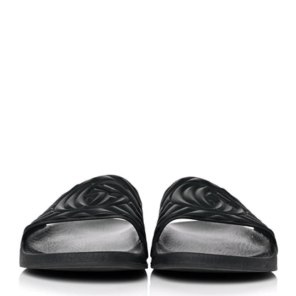 Gucci Rubber Matelasse Womens Slide Sandals 41 Black 2 of 8