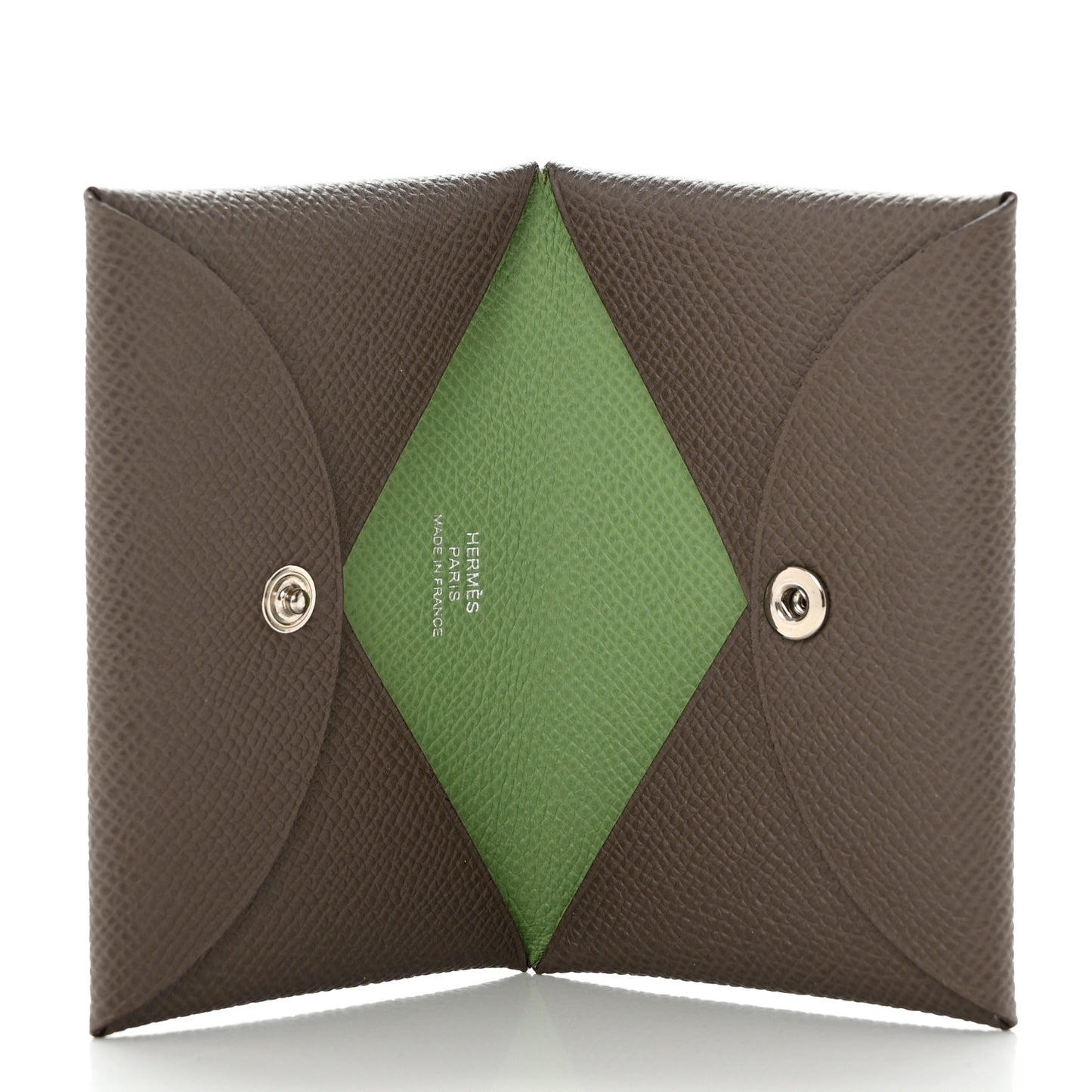 Epsom Verso Calvi Card Case Etain Vert Criquet