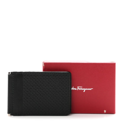 Salvatore Ferragamo Calfskin Gancini Embossed Bi-Fold Wallet Black 7 of 7