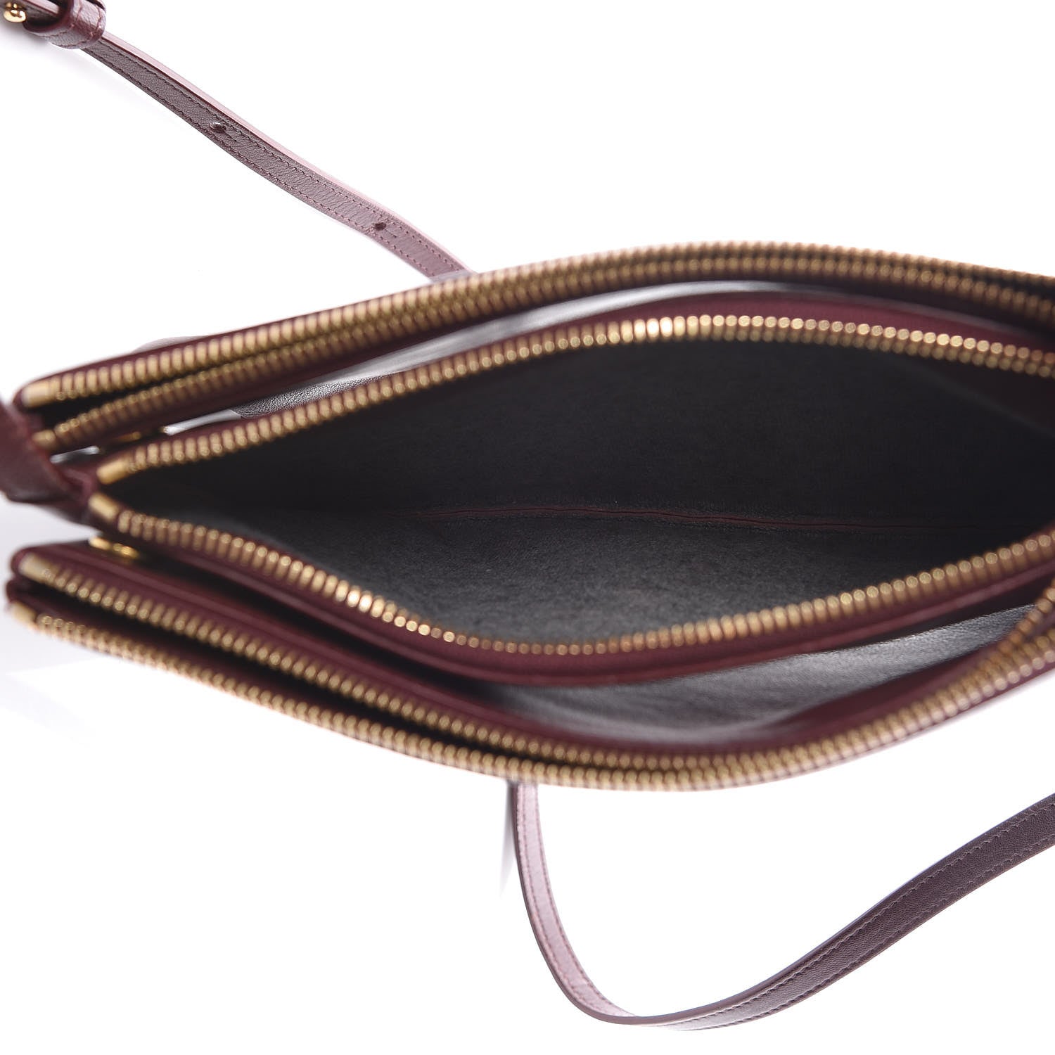Celine Lambskin Large Trio Crossbody Bag Burgundy 6 of 12