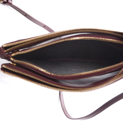 Celine Lambskin Large Trio Crossbody Bag Burgundy 6 of 12