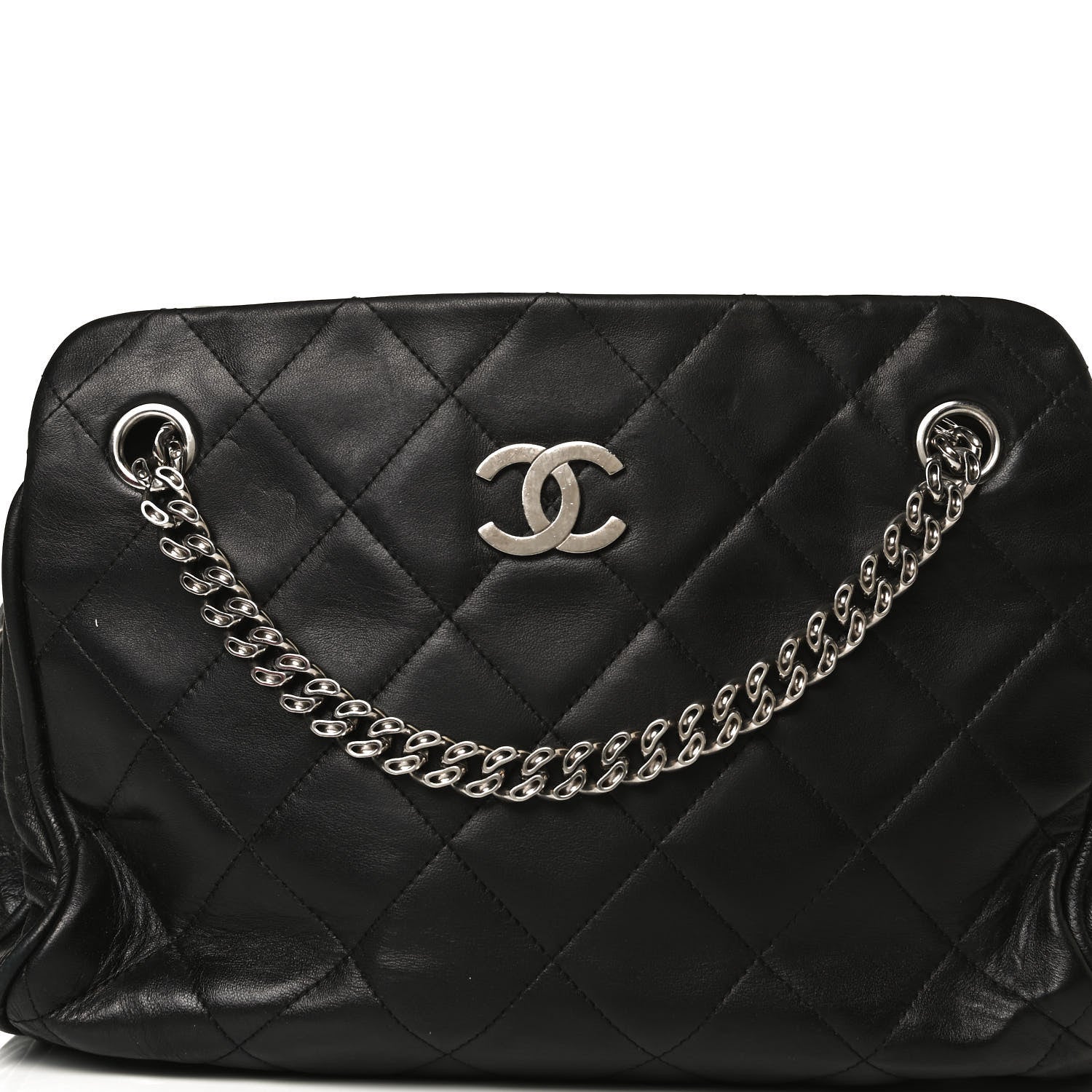 Chanel Lambskin Bijoux Chain Shopping Tote Black 8 of 13