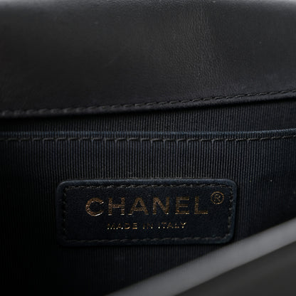 Chanel Fabric Chevron Braided Medium Boy Flap Black White 6 of 14