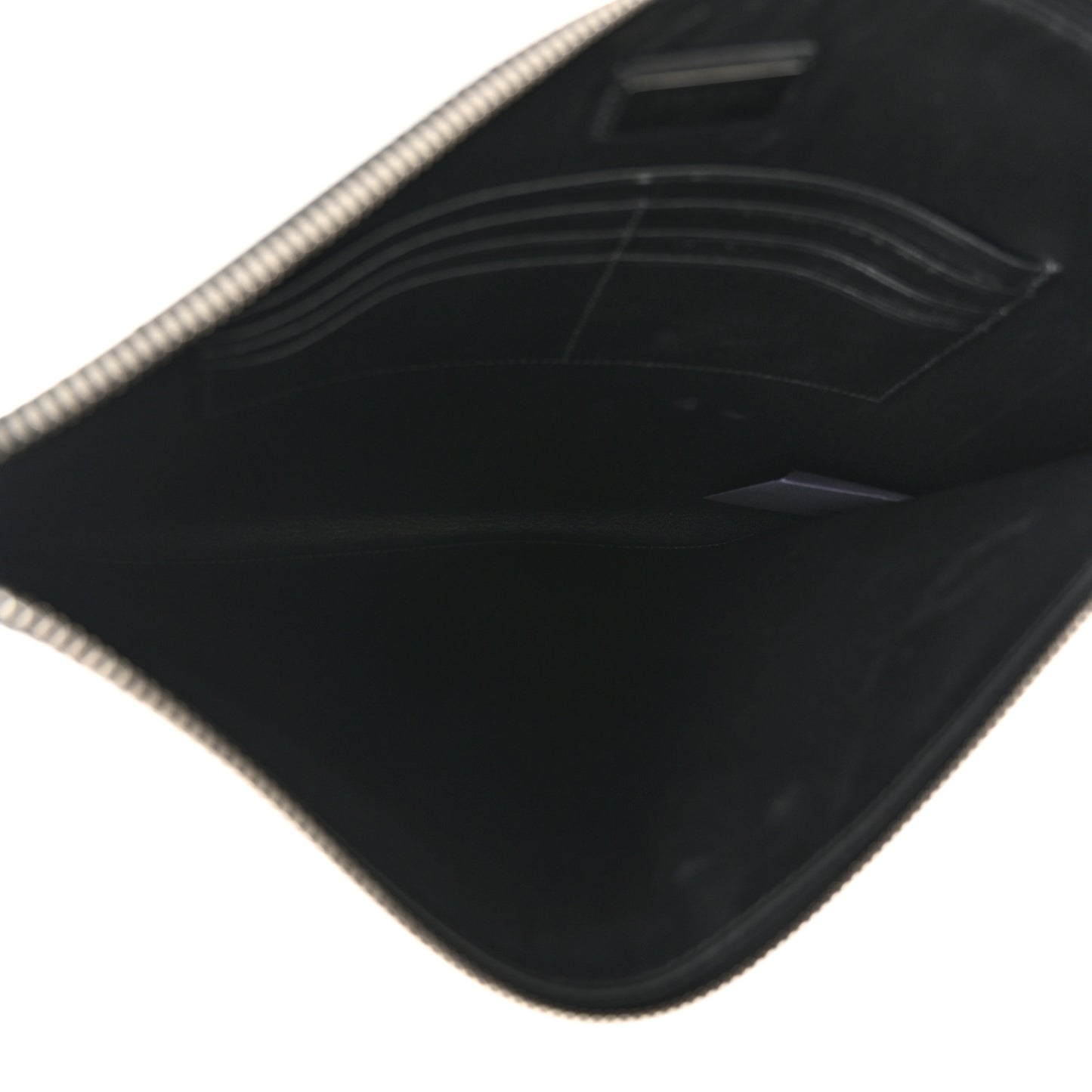 Saffiano Flat Wristlet Pouch Black