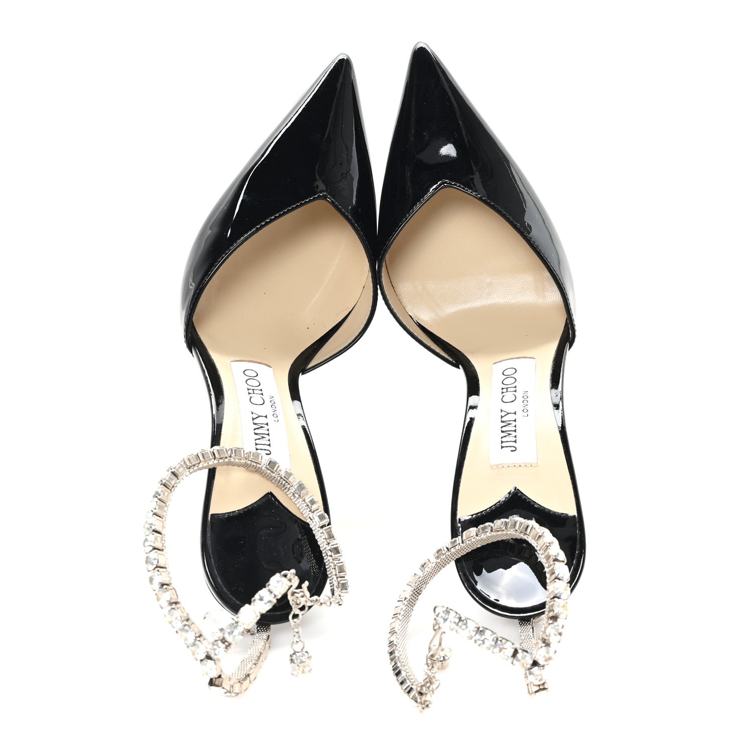 Jimmy Choo Patent Crystal Saeda 100 Pumps 36 Black 1816079