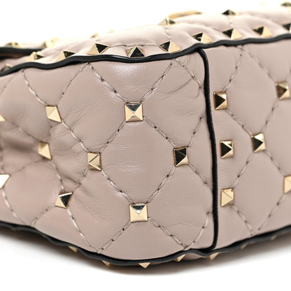 Valentino Garavani Lambskin Medium Rockstud Spike Shoulder Bag Poudre 9 of 10