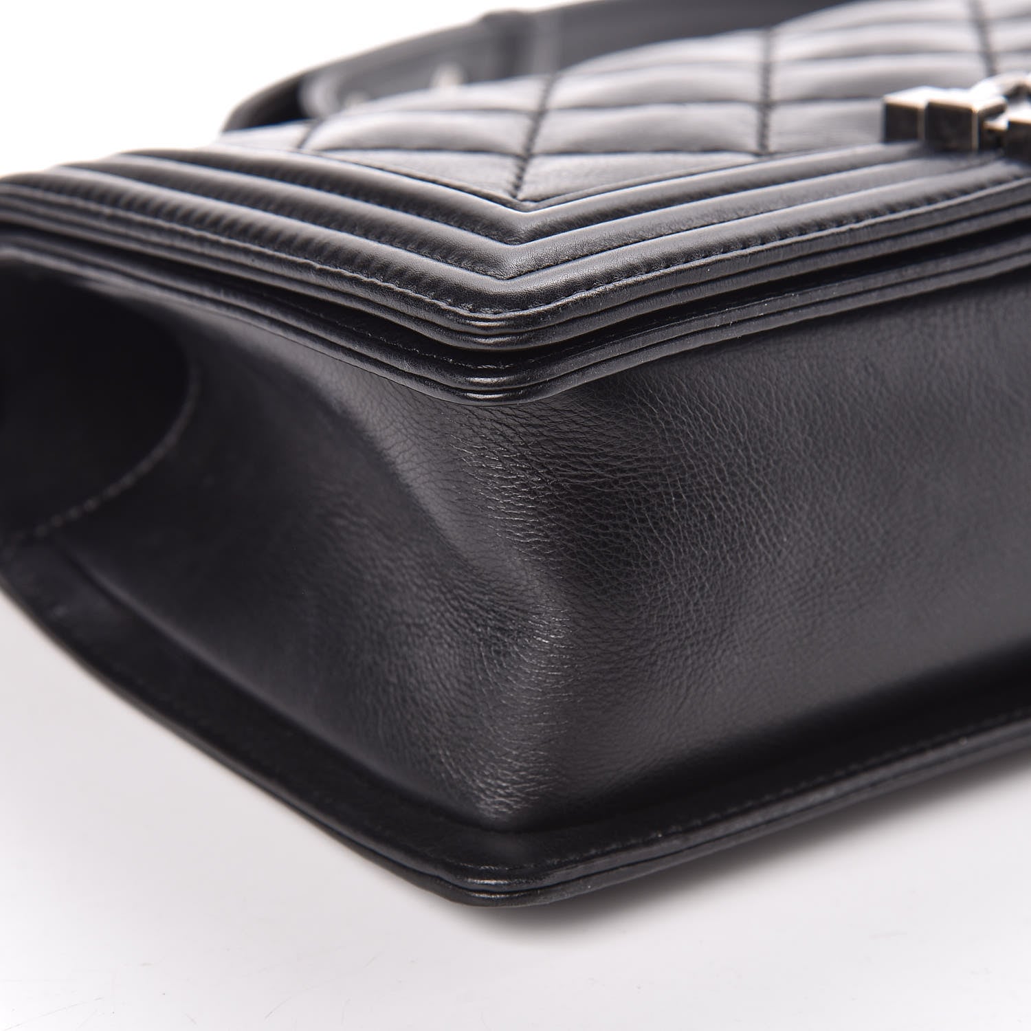 Chanel Calfskin Double Stitch Medium Boy Flap Black 14 of 16