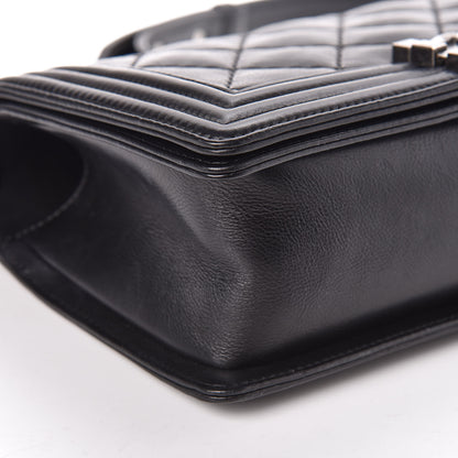 Chanel Calfskin Double Stitch Medium Boy Flap Black 14 of 16