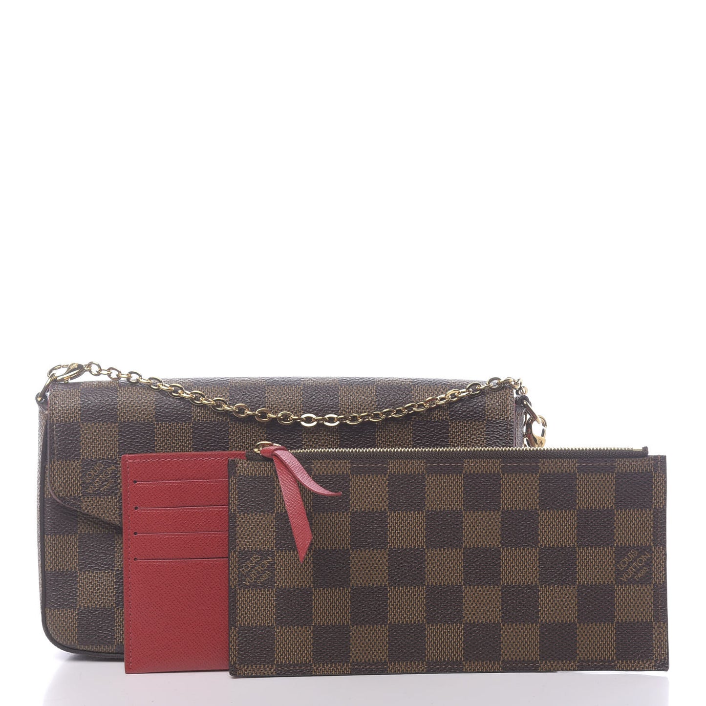Damier Ebene Pochette Felicie Chain Wallet