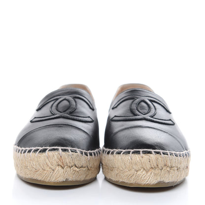 Chanel Lambskin CC Espadrilles 36 Black 2 of 11