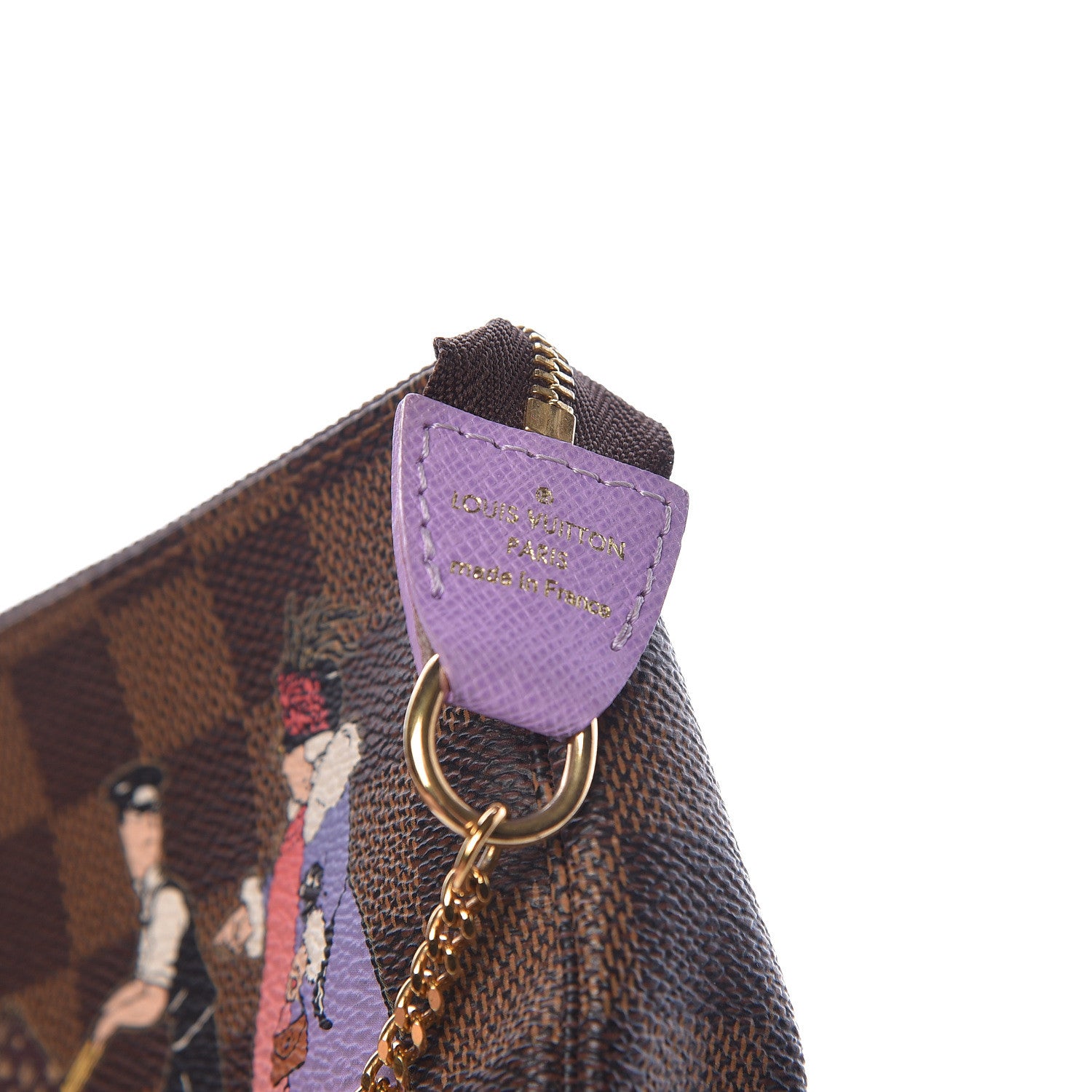 Louis Vuitton Damier Ebene Illustre Mini Pochette Accessories Violet 6 of 7