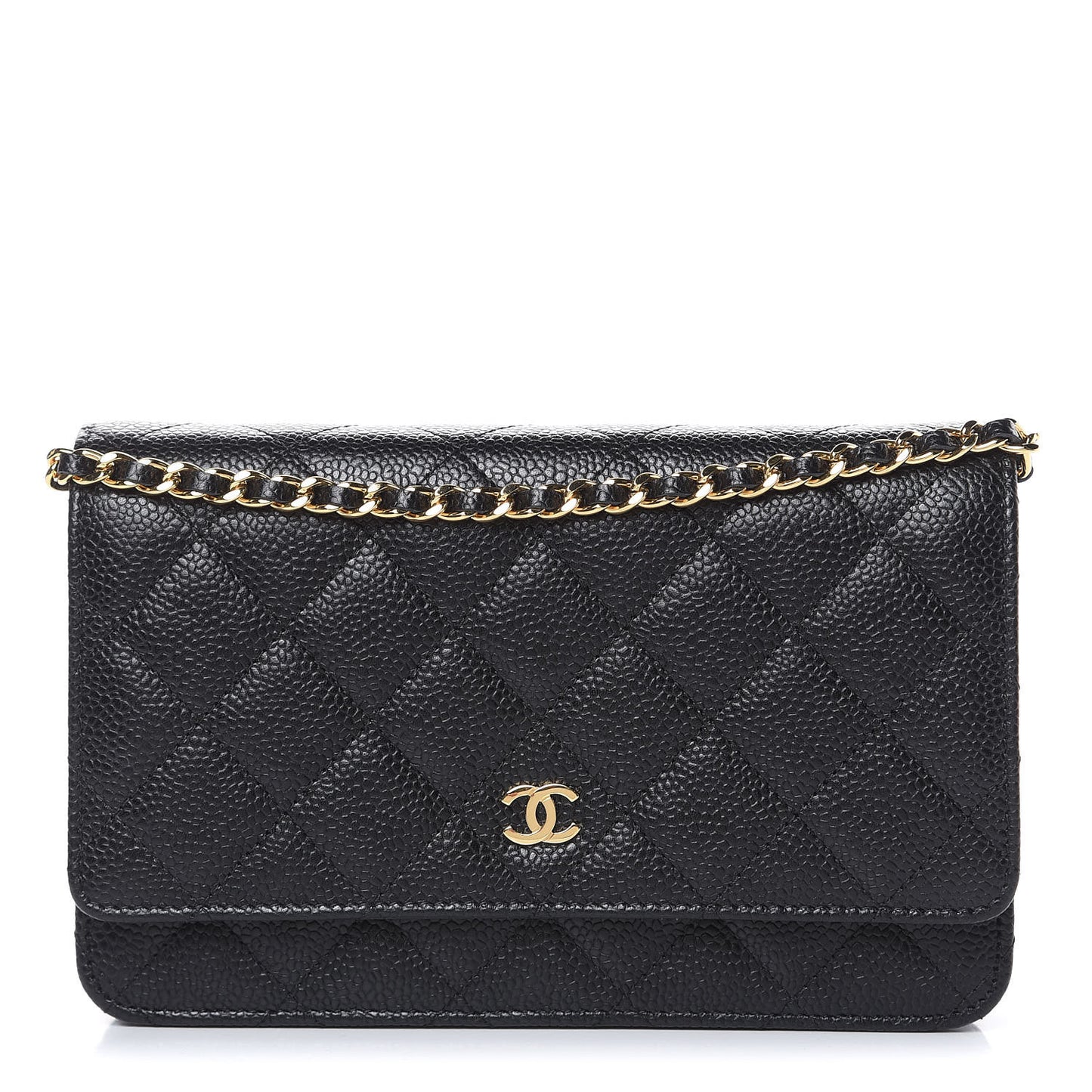 Caviar Quilted Wallet On Chain WOC Black