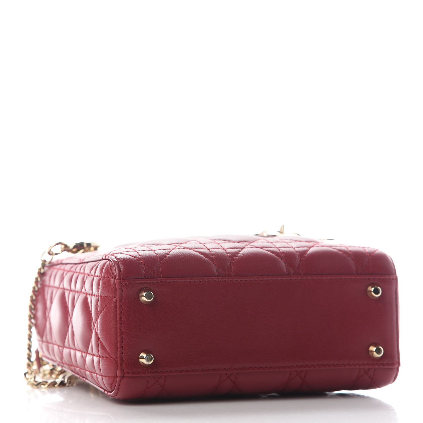 Lambskin Cannage Mini Lady Dior Burgundy