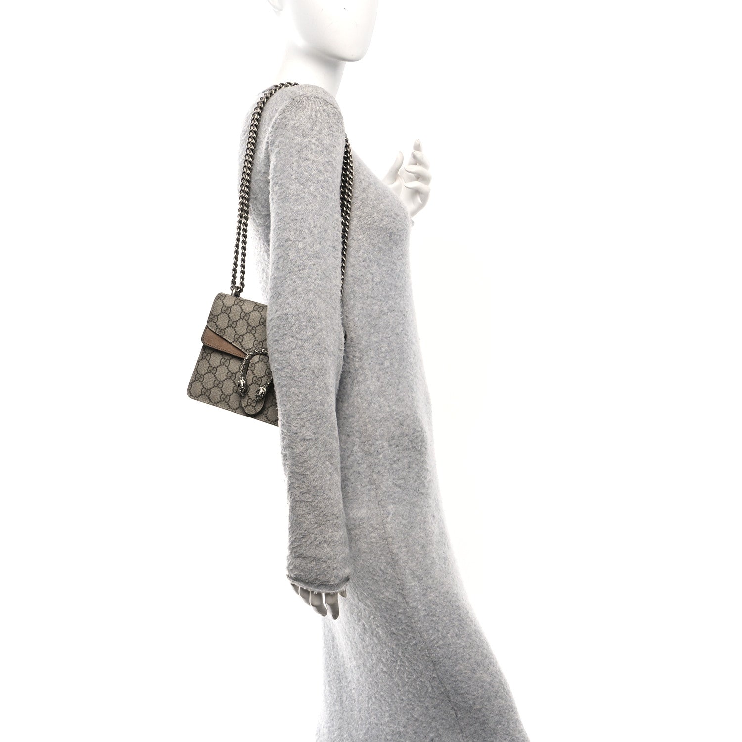 Gucci GG Supreme Monogram Mini Dionysus Shoulder Bag Taupe 2 of 10