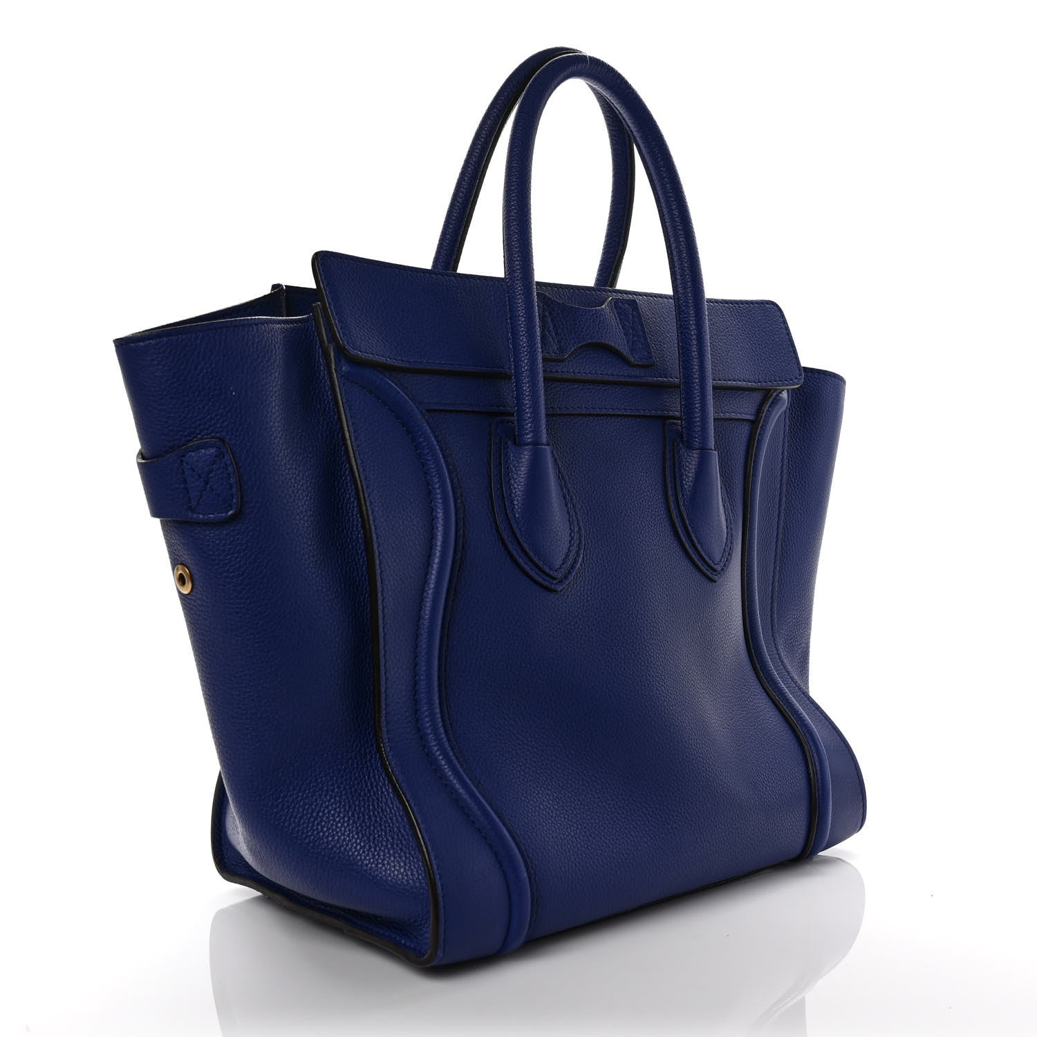 Celine Drummed Calfskin Mini Luggage Indigo 3 of 8