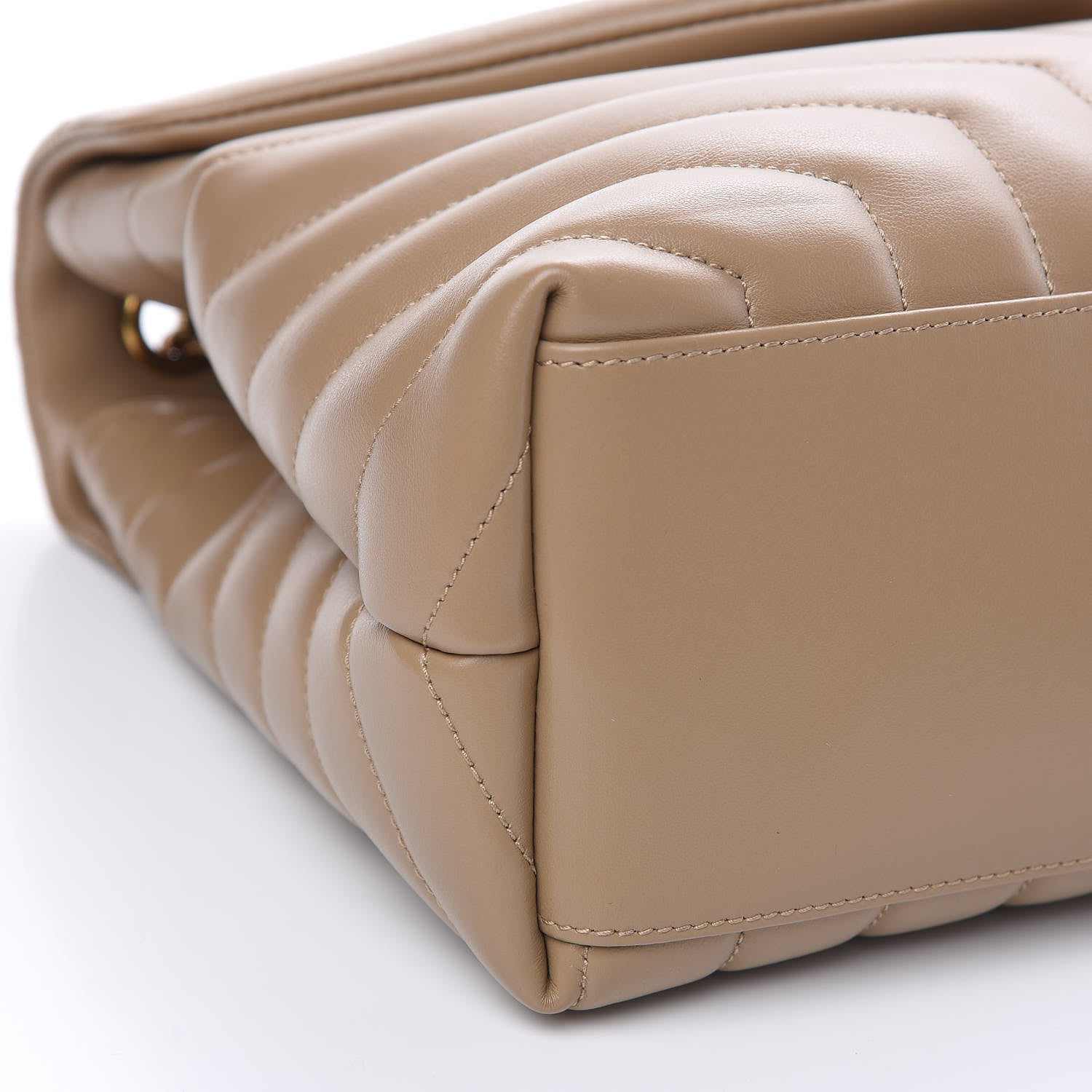 Saint Laurent Calfskin Y Quilted Monogram Medium Loulou Chain Satchel Dark Latte 7 of 9