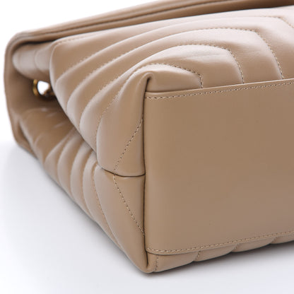 Saint Laurent Calfskin Y Quilted Monogram Medium Loulou Chain Satchel Dark Latte 7 of 9