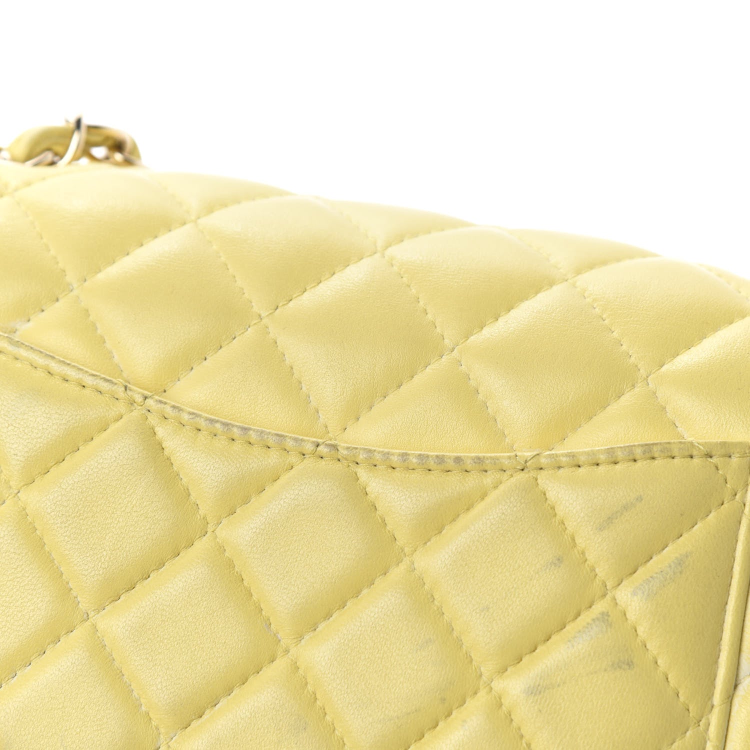 Chanel Lambskin Quilted Mini Rectangular Flap Light Yellow 14 of 19