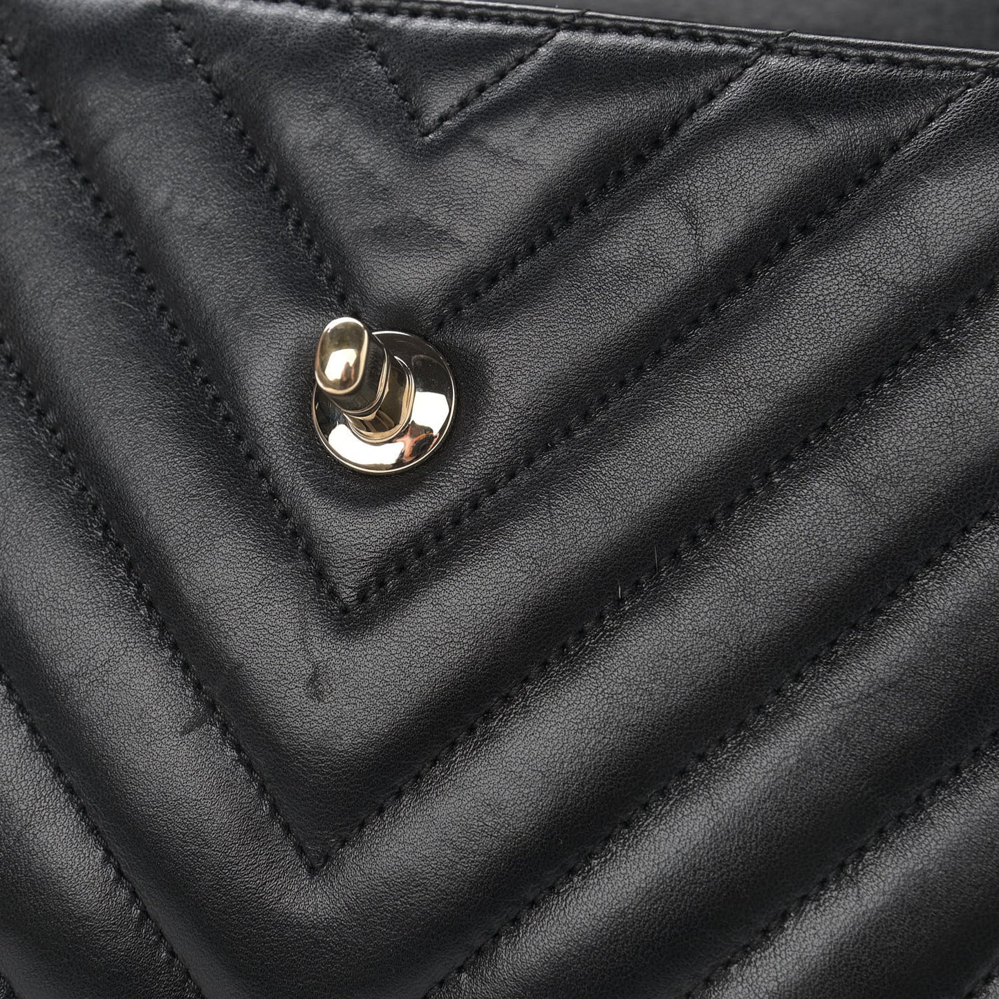 Lambskin Chevron Quilted Small Trendy CC Dual Handle Flap Bag Black