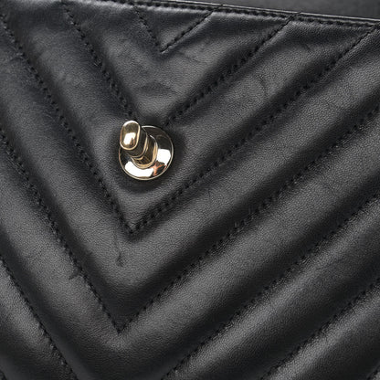 Chanel Lambskin Chevron Quilted Small Trendy CC Dual Handle Flap Bag Black 12 of 14