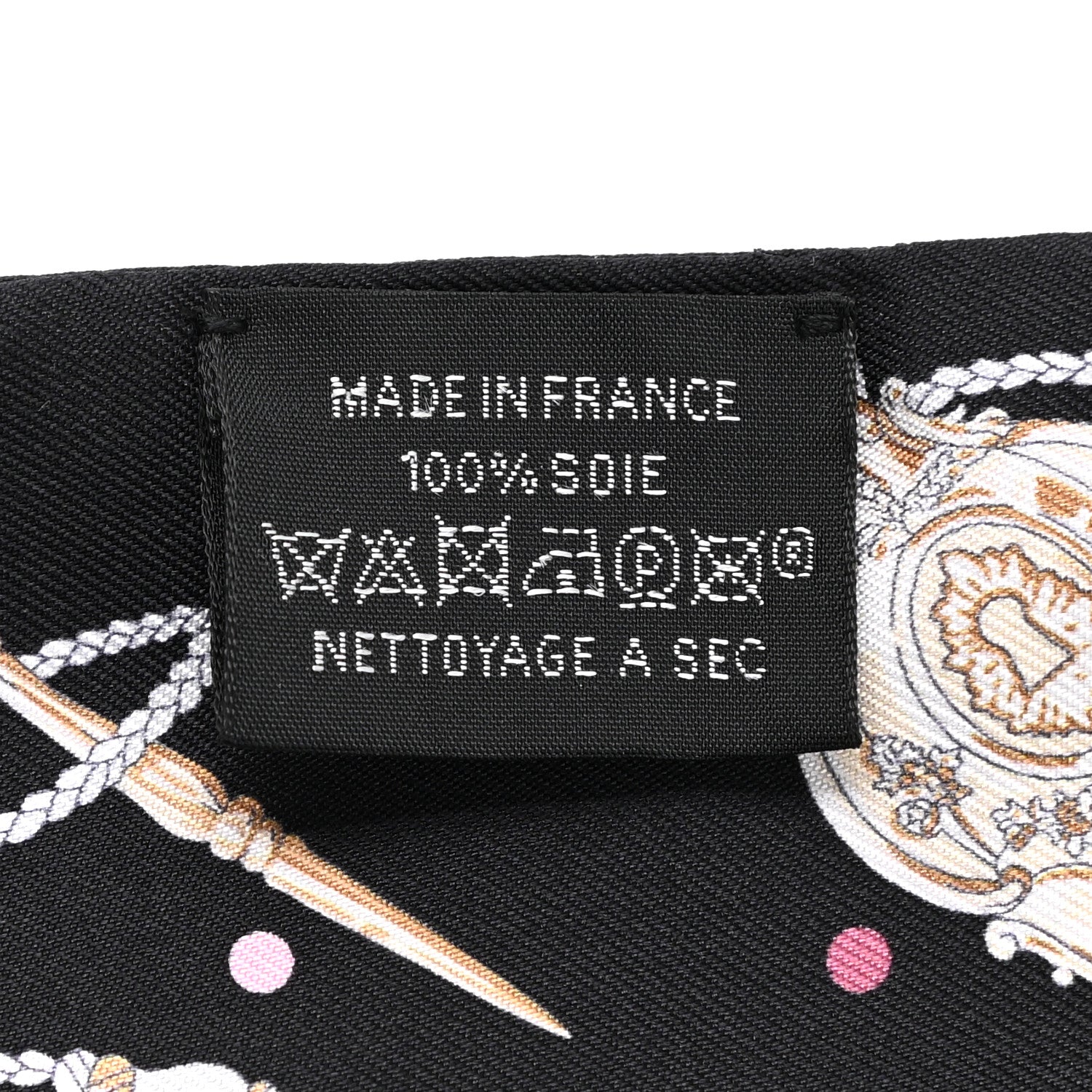 Hermes Silk Les Cles A Pois Twilly Black Beige Rose Multicolor 4 of 4