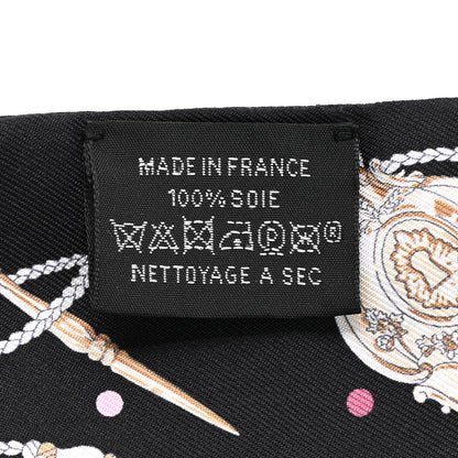 Hermes Silk Les Cles A Pois Twilly Black Beige Rose Multicolor 4 of 4