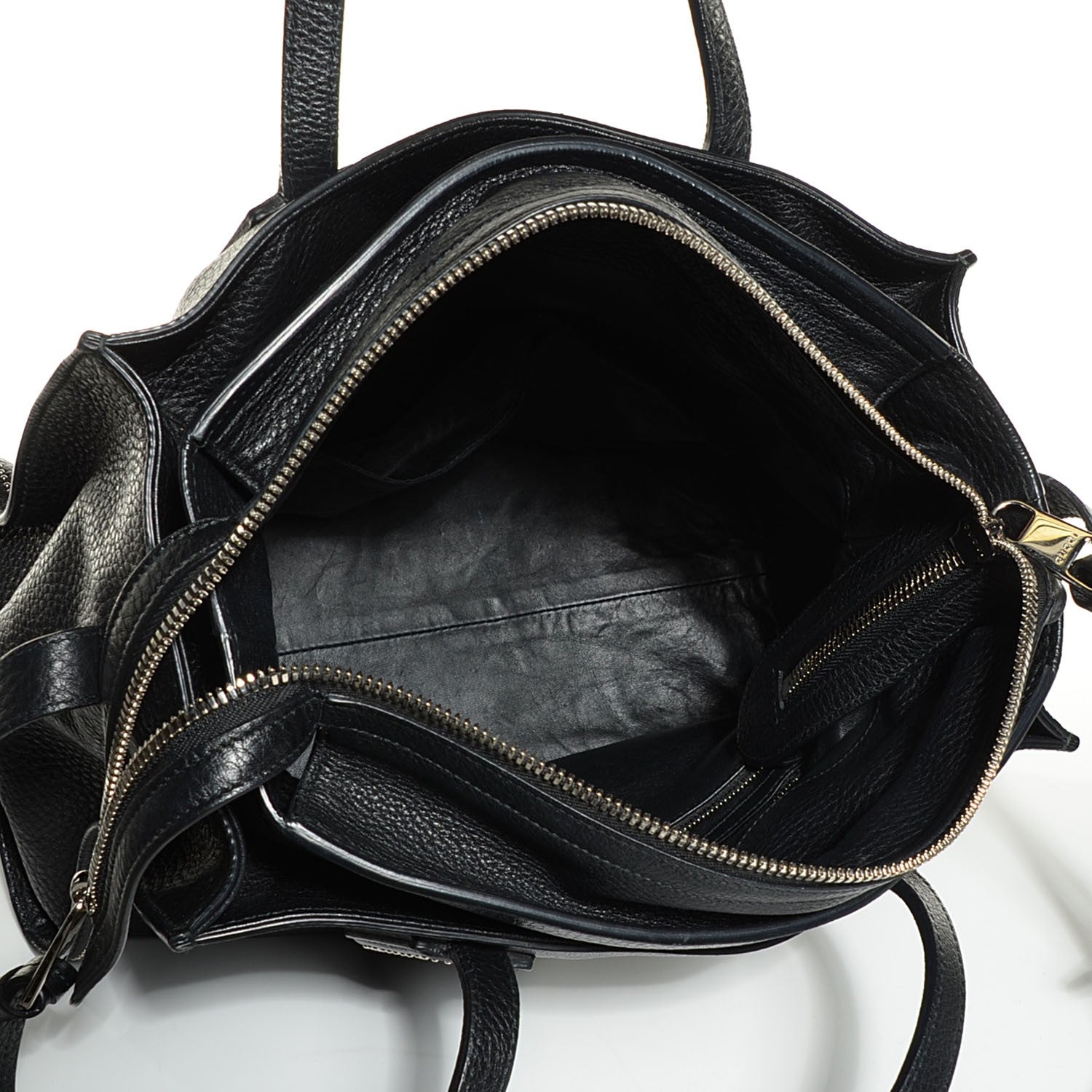 Gucci Grained Calfskin Studded Ramble Medium Tote Black 5 of 7