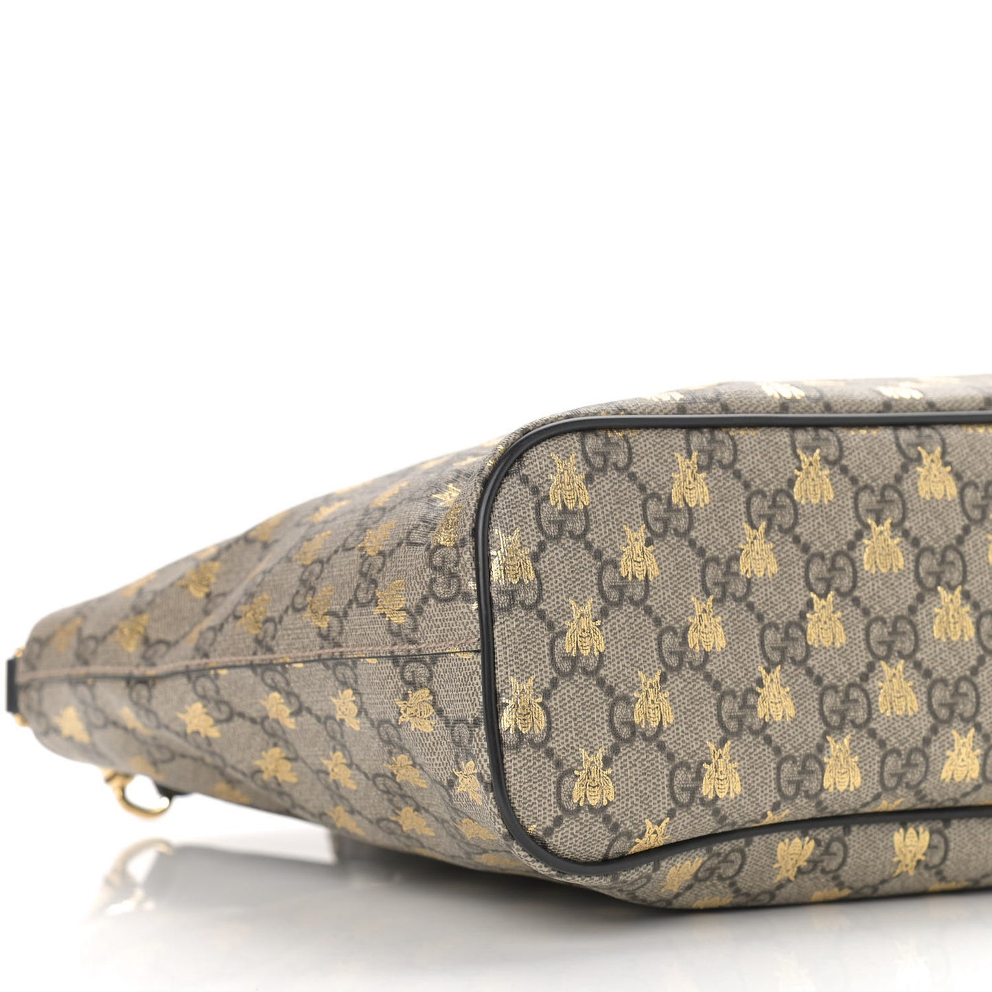 Soft GG Supreme Monogram Bees Small Crossbody Tote Beige Oro Black