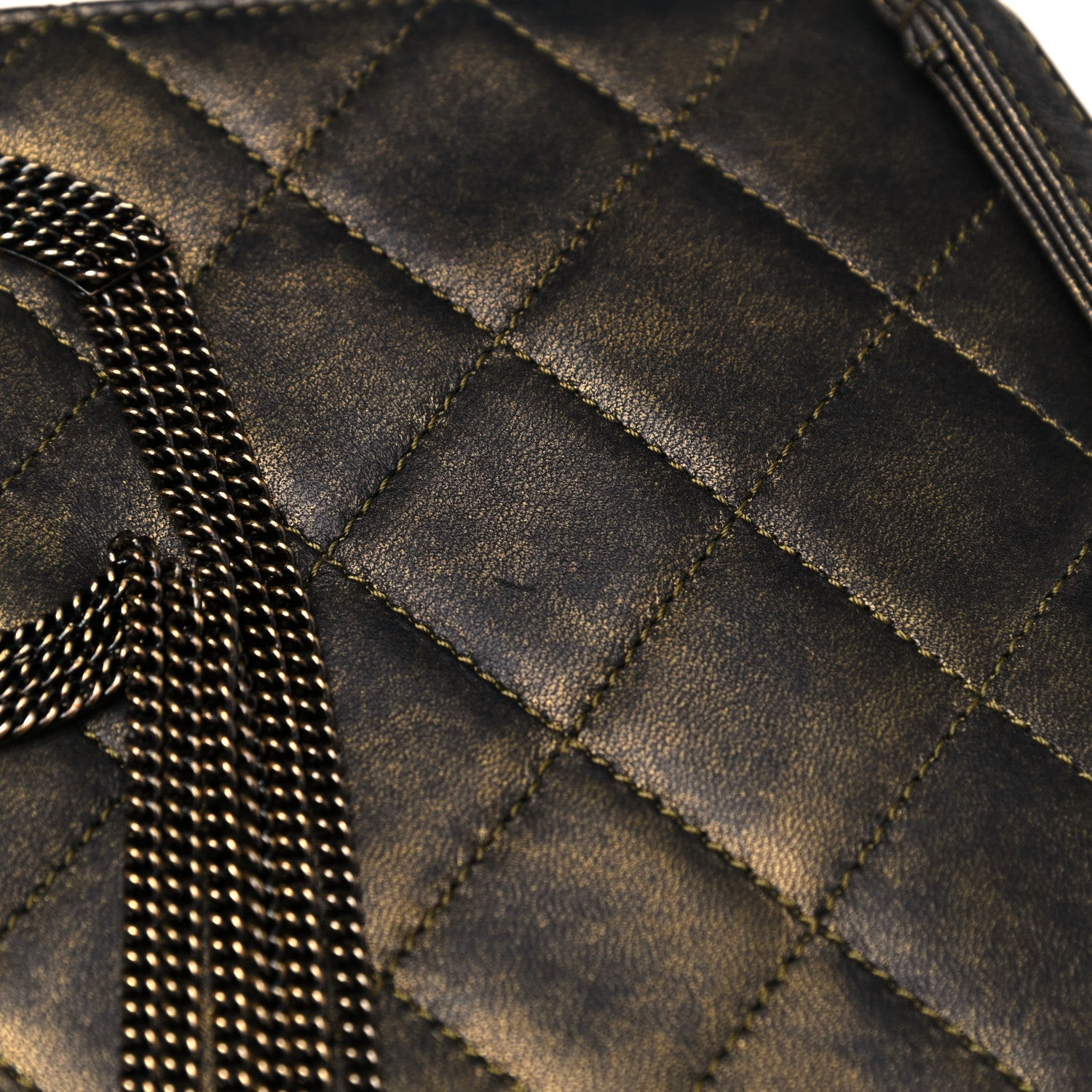 Chanel Calfskin Quilted Chain CC Chain Clutch Argent Fonce 13 of 14