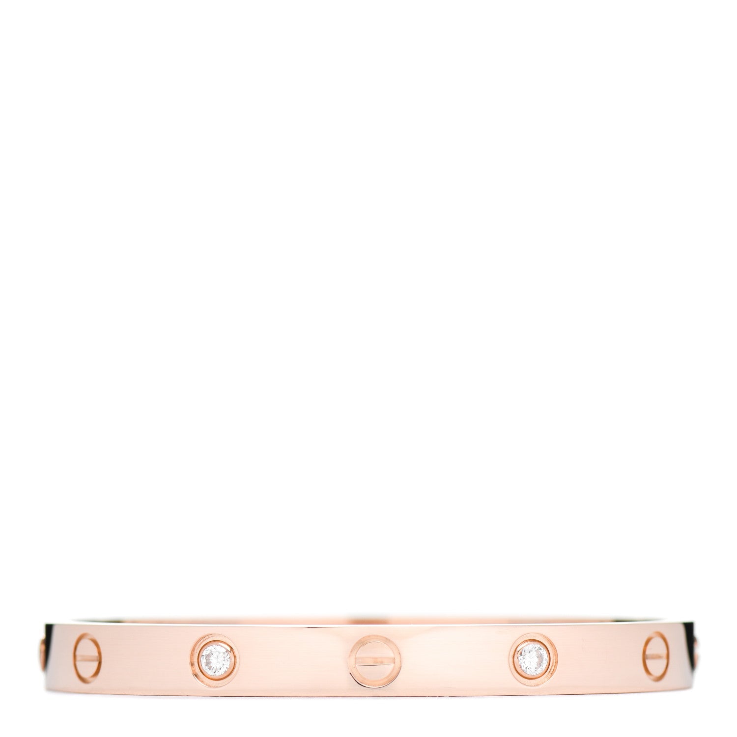 Cartier 18K Pink Gold 4 Diamond LOVE Bracelet 16 1 of 5