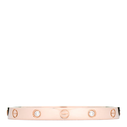 Cartier 18K Pink Gold 4 Diamond LOVE Bracelet 16 1 of 5