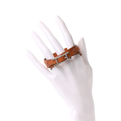 Hermes Chamonix Hapi 3MM Triple Tour Wrap Bracelet M Orange 2 of 6