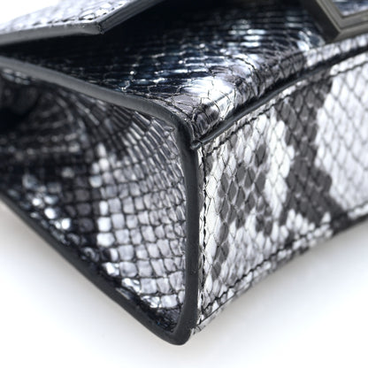 Balenciaga Shiny Calfskin Snakeskin Effect Hourglass Top Handle Bag Mini Silver Black 8 of 9