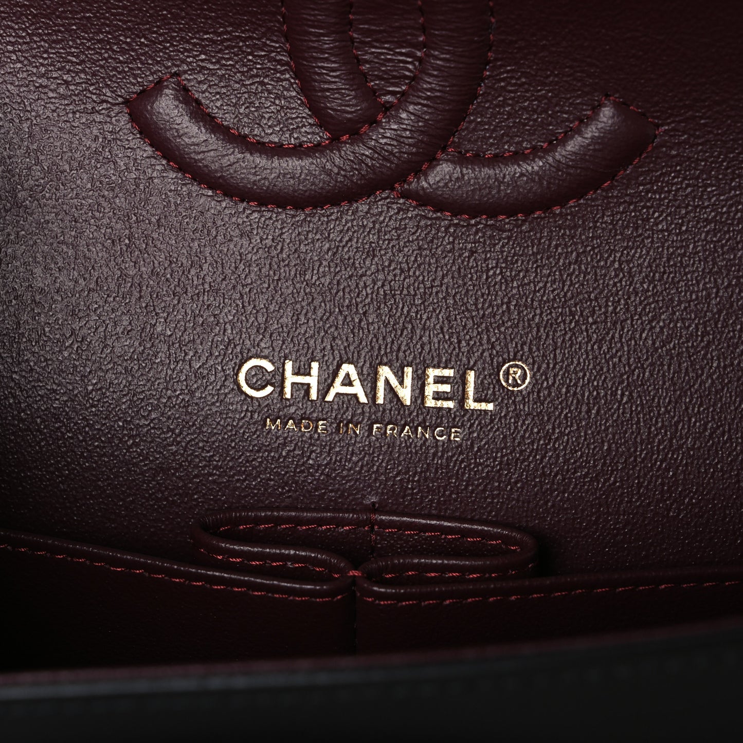 Lambskin Quilted Medium Double Flap Black