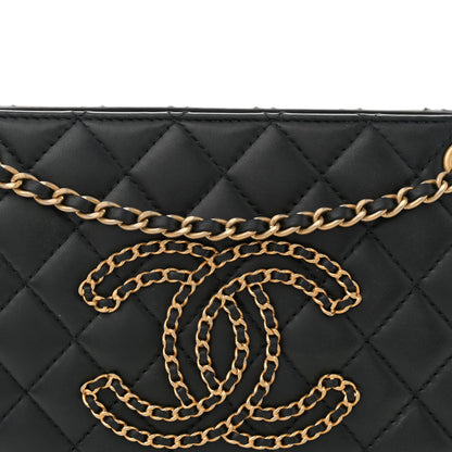 Chanel Calfskin Quilted Small CC Chain Accordion Tote Black 8 of 12