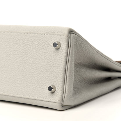 Hermes Taurillon Clemence Kelly Retourne 28 Gris Perle 8 of 12