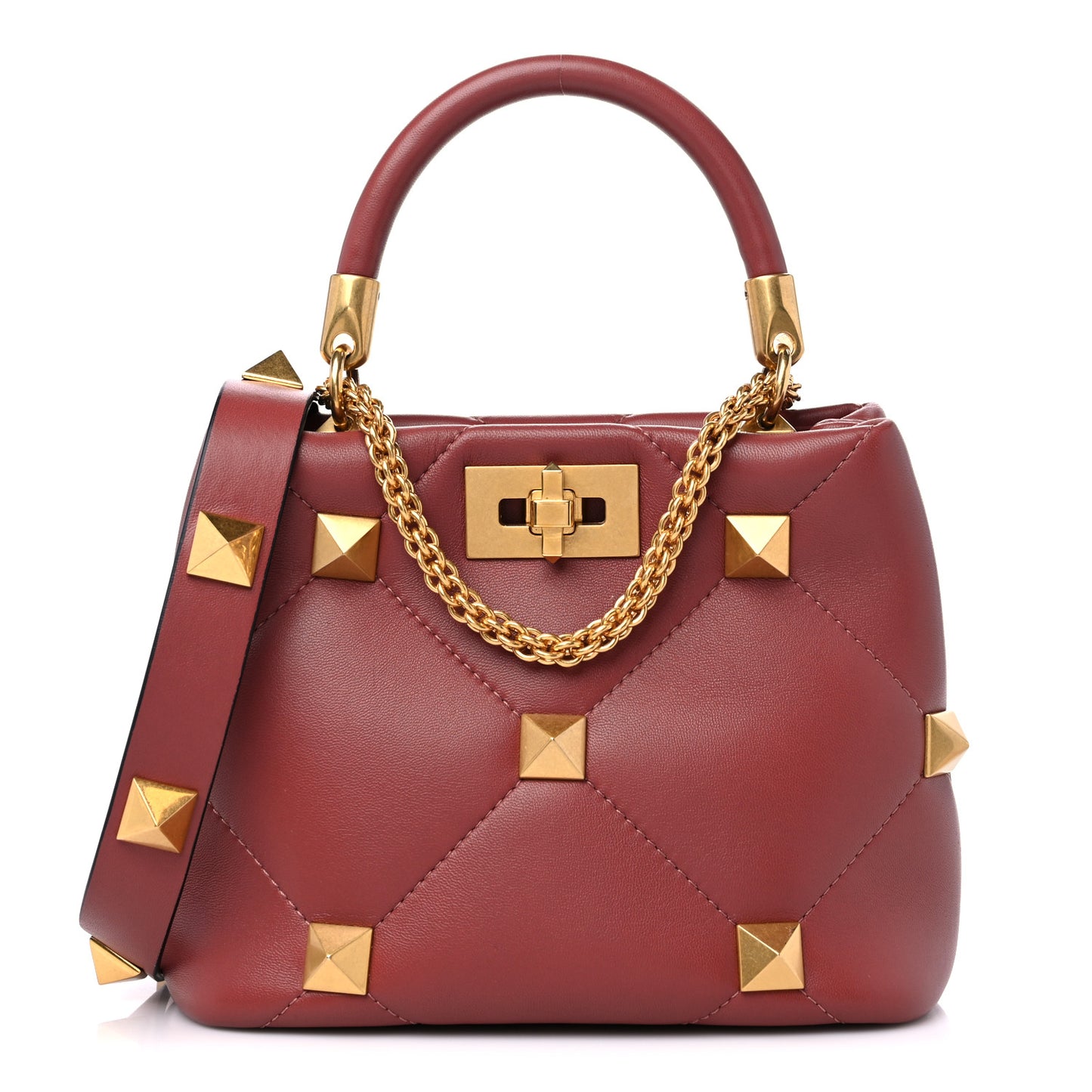 Nappa Small Roman Stud The Handle Bag Gingerbread