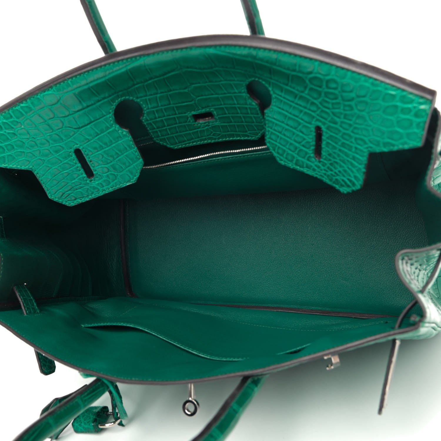 Hermes Matte Alligator Birkin 35 Malachite 4 of 18