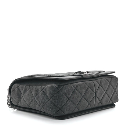 Chanel Washed Caviar Quilted Small Square Turn Around Ligne Flap Dark Grey 4 of 11