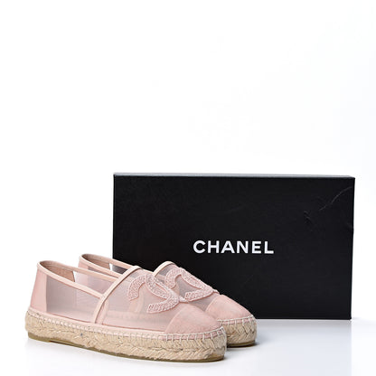 Chanel Mesh Grosgrain CC Espadrilles 36 Pink 11 of 11