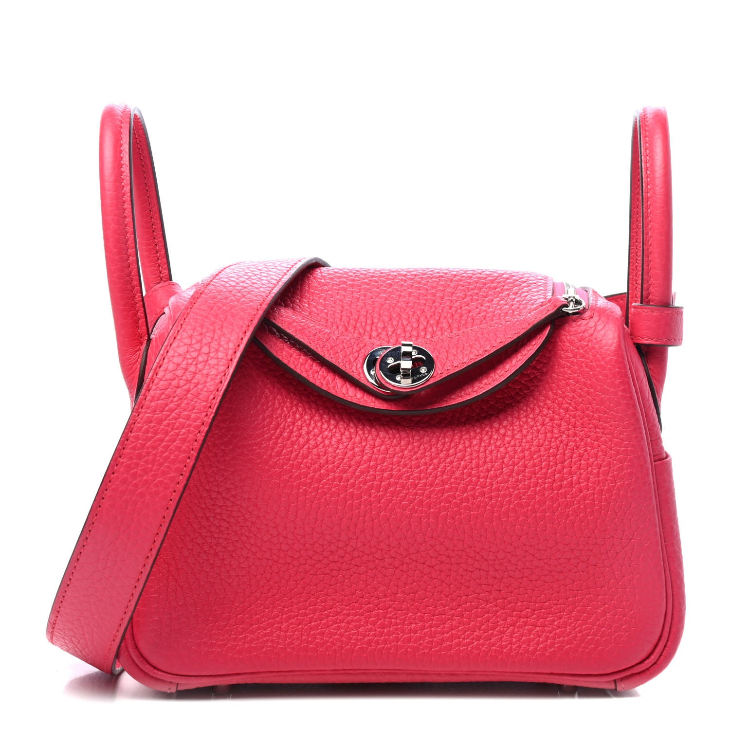 Hermes Taurillon Clemence Mini Lindy 20 Rose Extreme 1 of 4