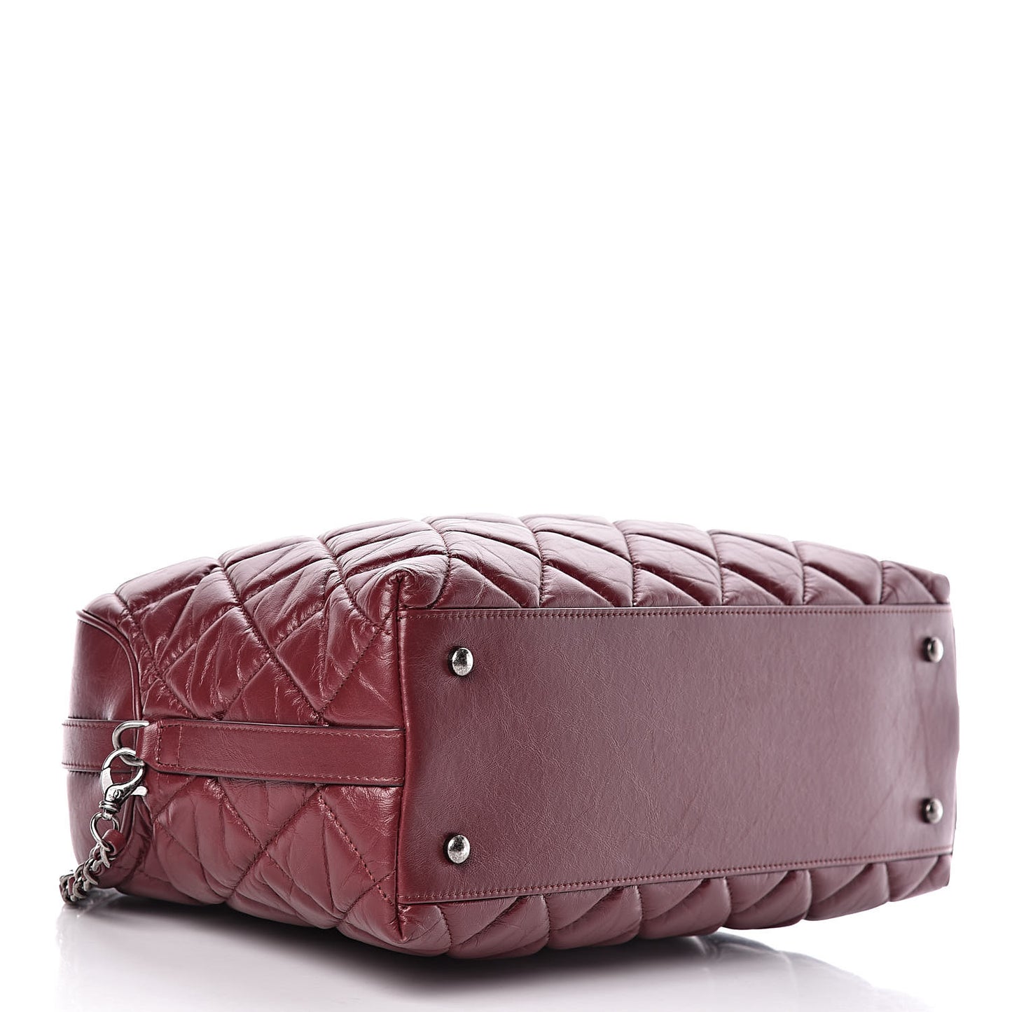 Aged Calfskin Small Bowling Bag Burgundy