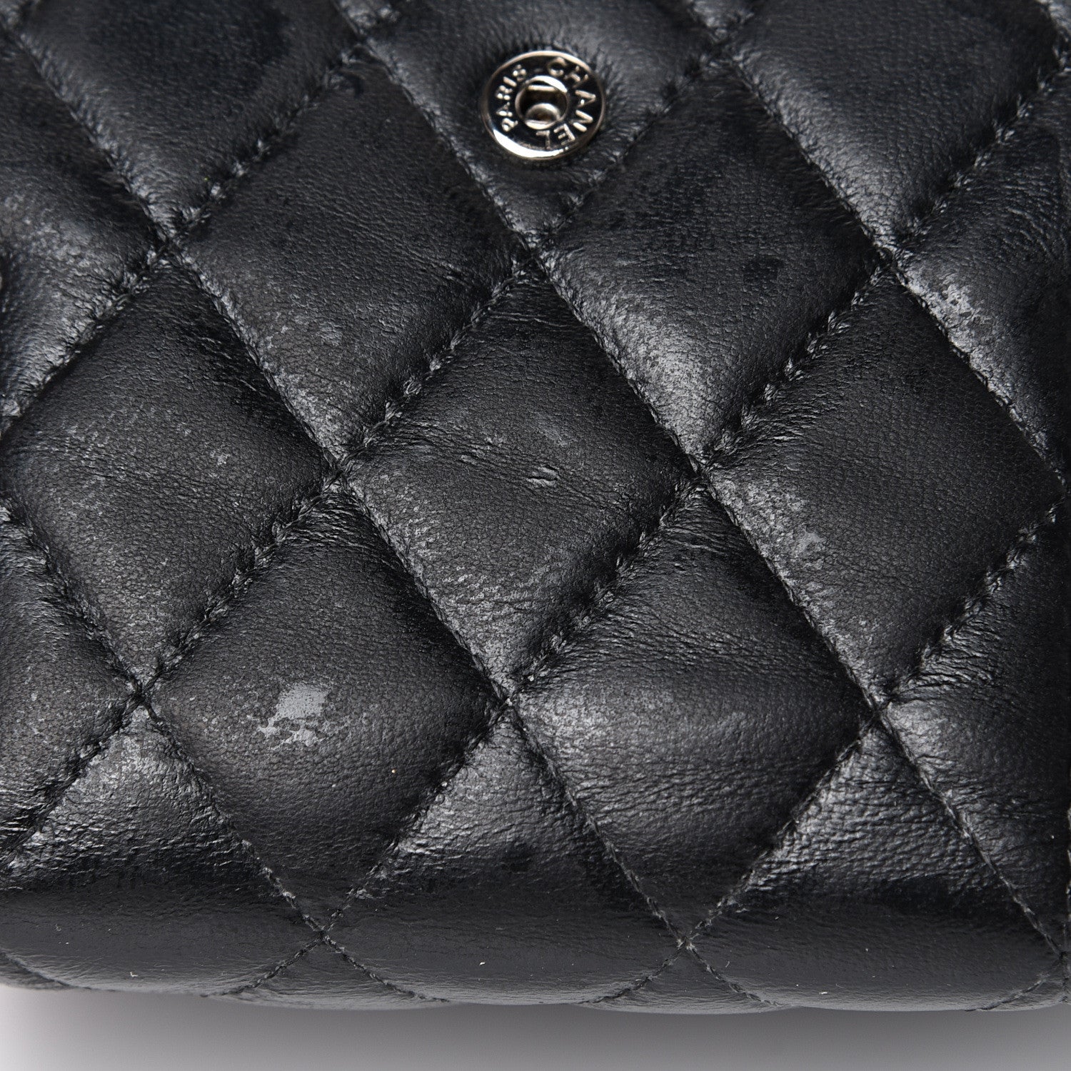 Chanel Lambskin Quilted Compact Boy Wallet Black 9 of 12